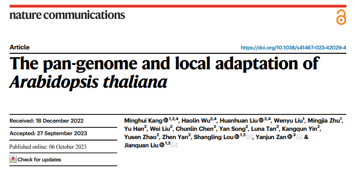 The pan-genome and local adaptation of Arabidopsis thaliana